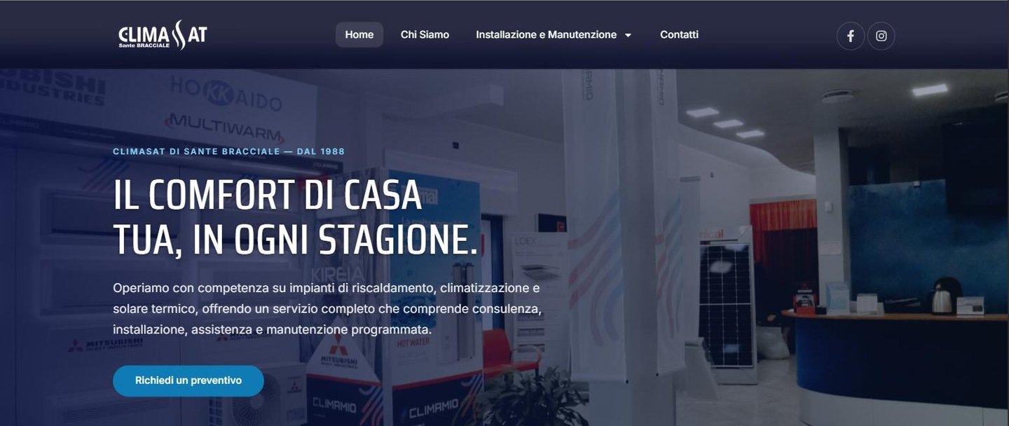 Schermata del sito Climasat