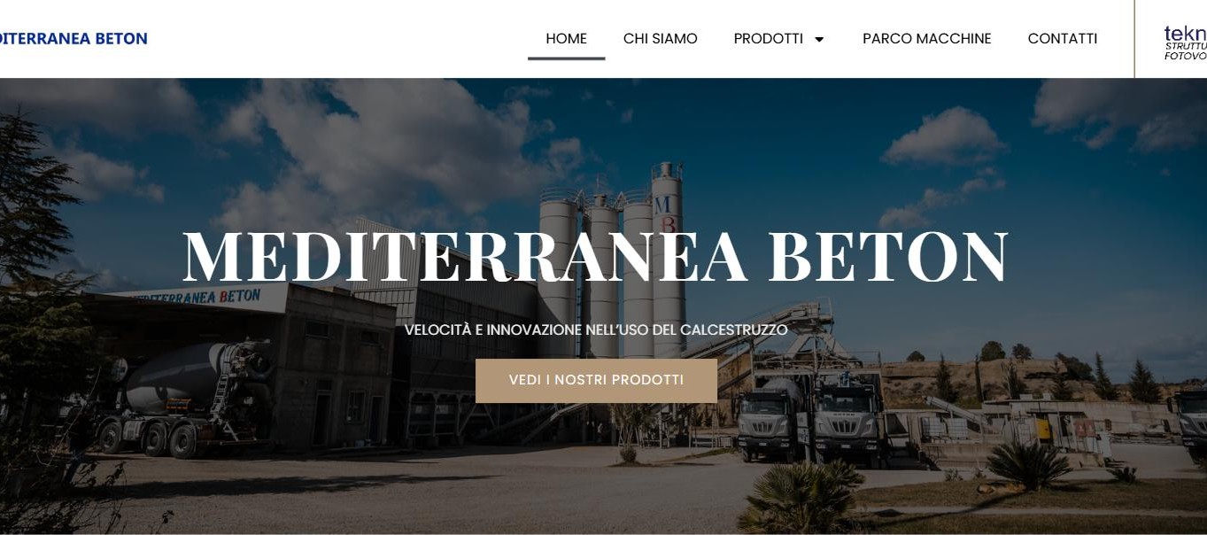 Schermata del sito Mediterranea Beton